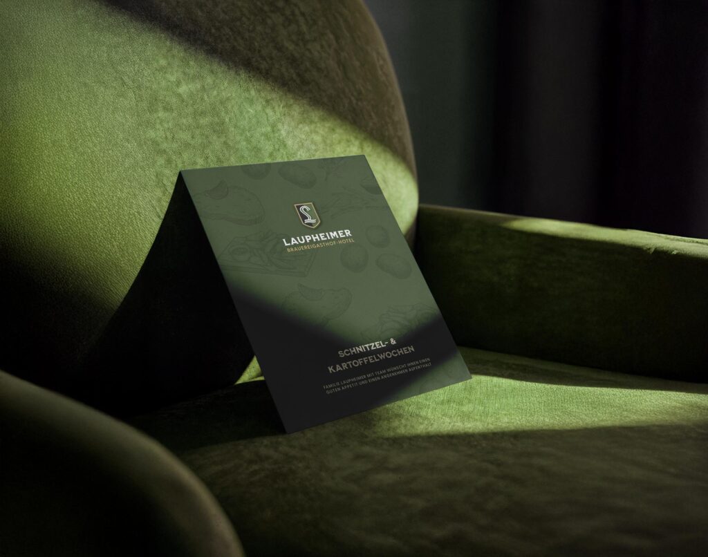 Speisekarte für Schnitzel- und Kartoffelwochen im Brauereigasthof-Hotel Laupheimer