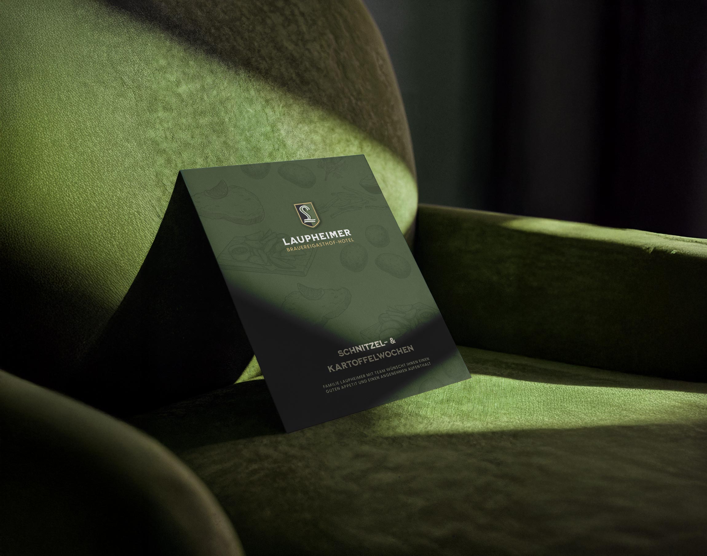 Speisekarte für Schnitzel- und Kartoffelwochen im Brauereigasthof-Hotel Laupheimer