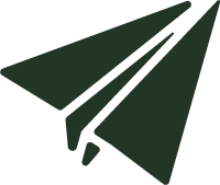 Icon zum Senden einer Nachricht in dunkelgrün